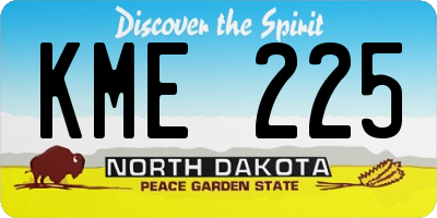 ND license plate KME225