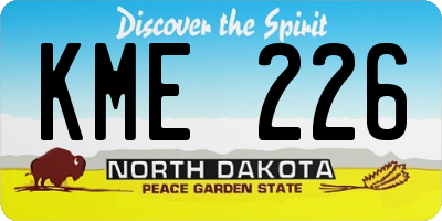 ND license plate KME226