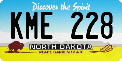 ND license plate KME228