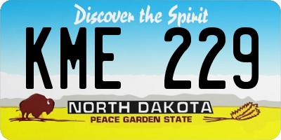 ND license plate KME229