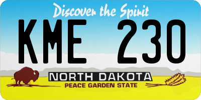 ND license plate KME230