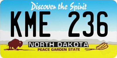 ND license plate KME236