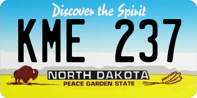 ND license plate KME237