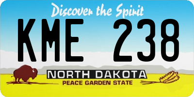 ND license plate KME238