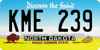 ND license plate KME239