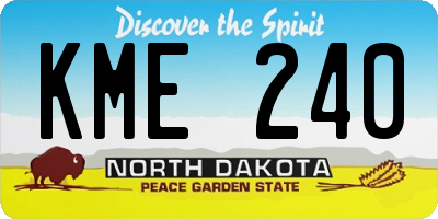 ND license plate KME240