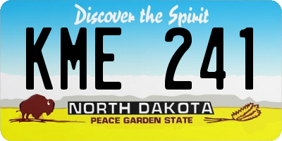 ND license plate KME241
