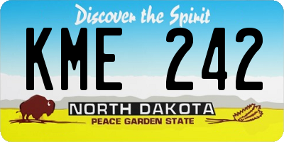 ND license plate KME242