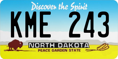 ND license plate KME243