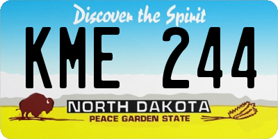 ND license plate KME244