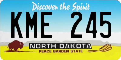 ND license plate KME245
