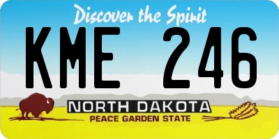 ND license plate KME246