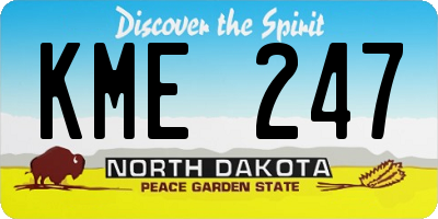 ND license plate KME247