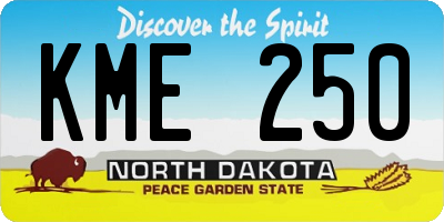 ND license plate KME250