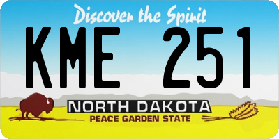 ND license plate KME251