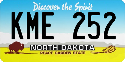ND license plate KME252