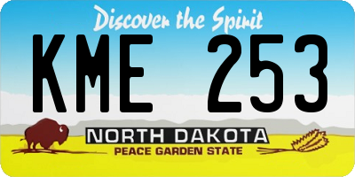 ND license plate KME253