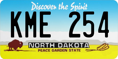 ND license plate KME254