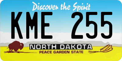ND license plate KME255