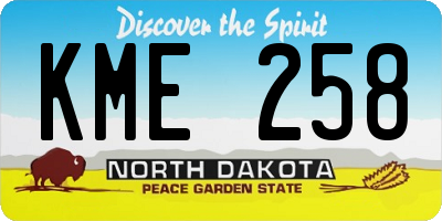 ND license plate KME258
