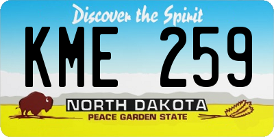 ND license plate KME259