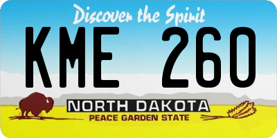 ND license plate KME260