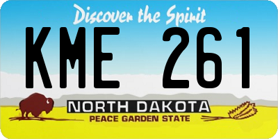 ND license plate KME261