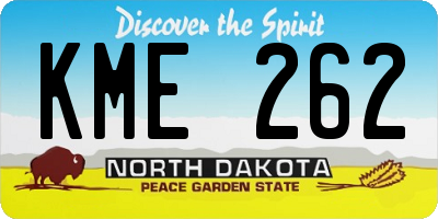ND license plate KME262