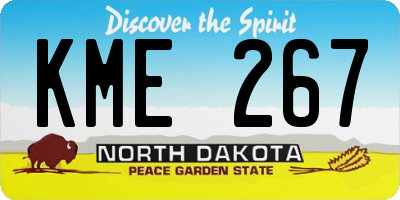 ND license plate KME267