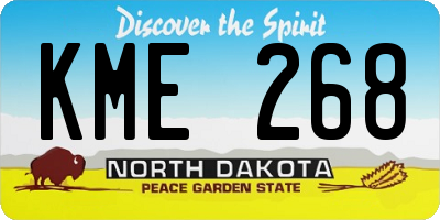 ND license plate KME268