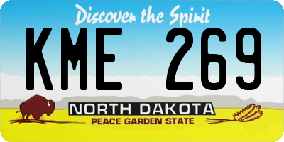 ND license plate KME269