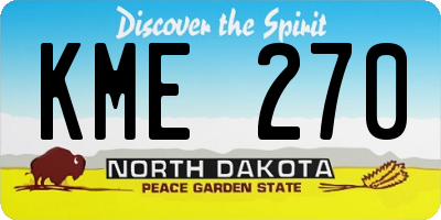 ND license plate KME270