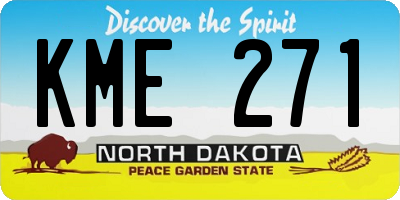 ND license plate KME271