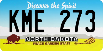 ND license plate KME273