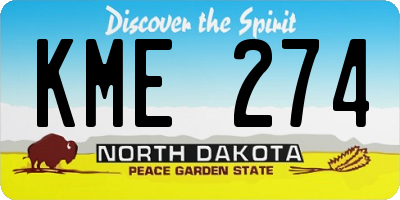 ND license plate KME274