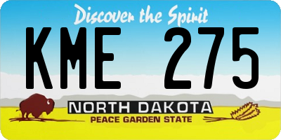 ND license plate KME275