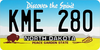 ND license plate KME280