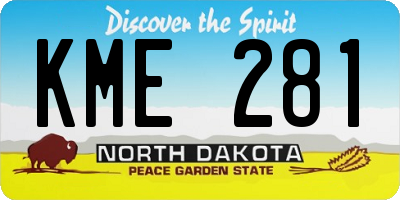 ND license plate KME281