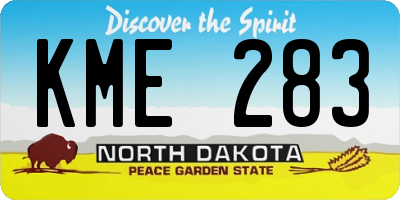 ND license plate KME283