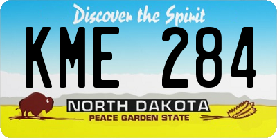 ND license plate KME284