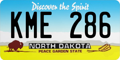 ND license plate KME286