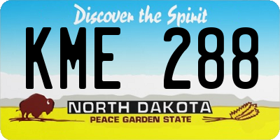 ND license plate KME288