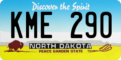 ND license plate KME290