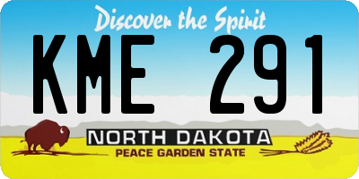 ND license plate KME291