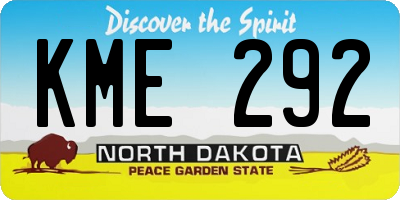 ND license plate KME292