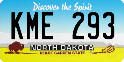 ND license plate KME293