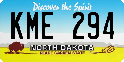 ND license plate KME294
