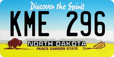 ND license plate KME296