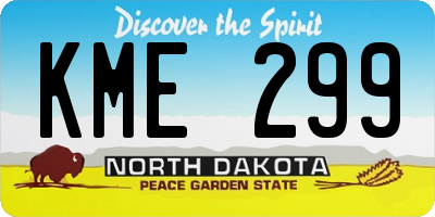 ND license plate KME299