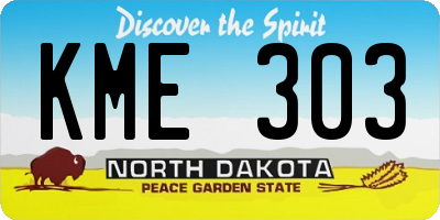 ND license plate KME303